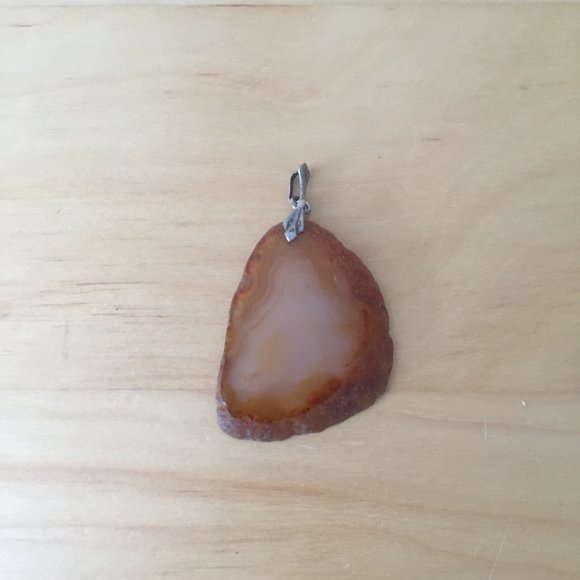 Orange Agate Rough Edge Pendant - Picture 2 of 4
